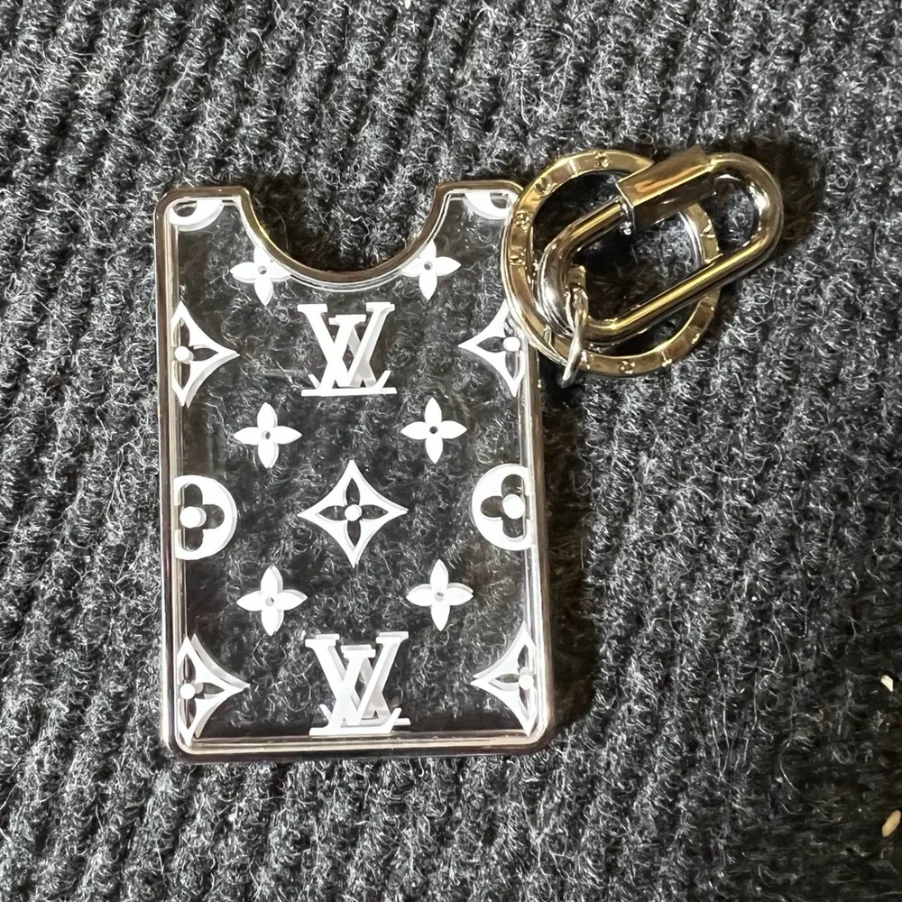 Pre-Owned Louis Vuitton Monogram White Card Holder Keychain